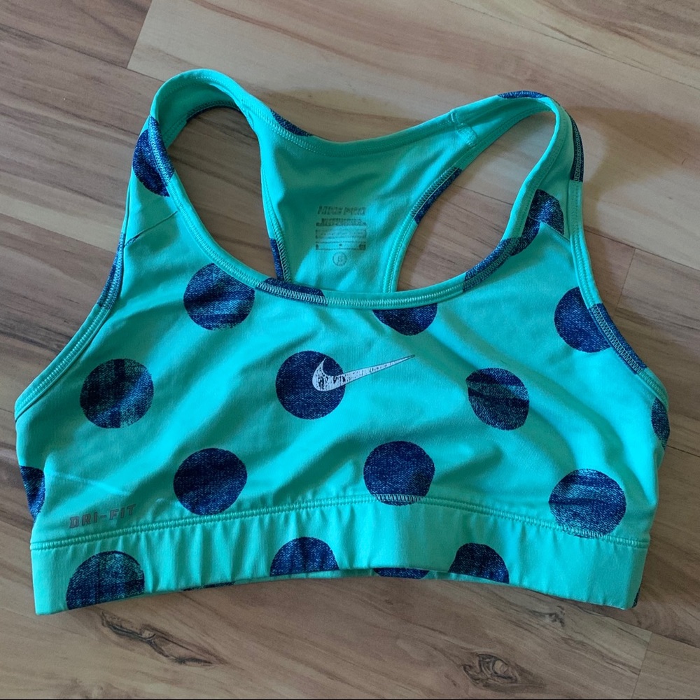 Teal Polka Dot Nike Sportsbra